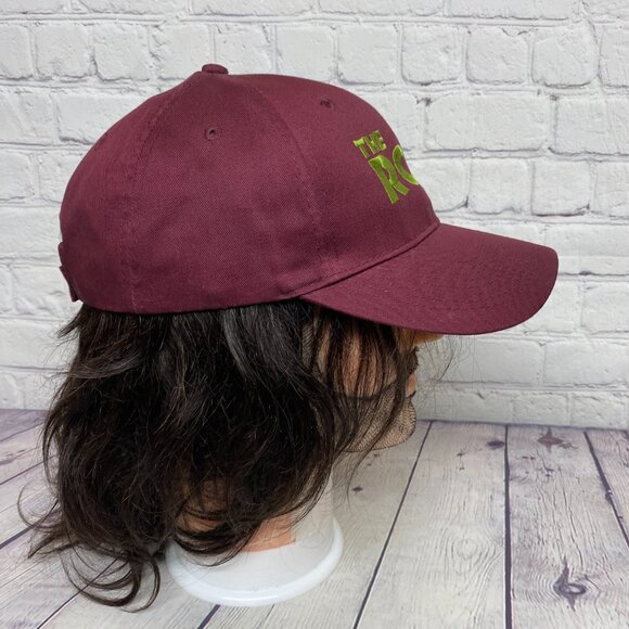 The Rock Burgundy Baseball Hat Cap Strap Back Light weight Embroidered - Picture 4 of 8